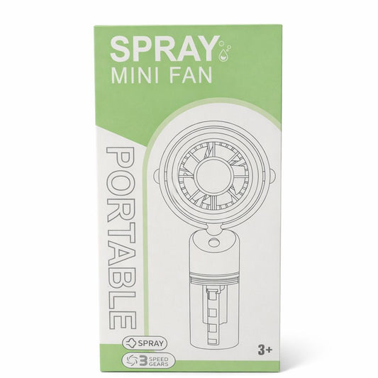 Ventilator portabil cu pulverizare apa, mini spray fan USB, 3 viteze, maro