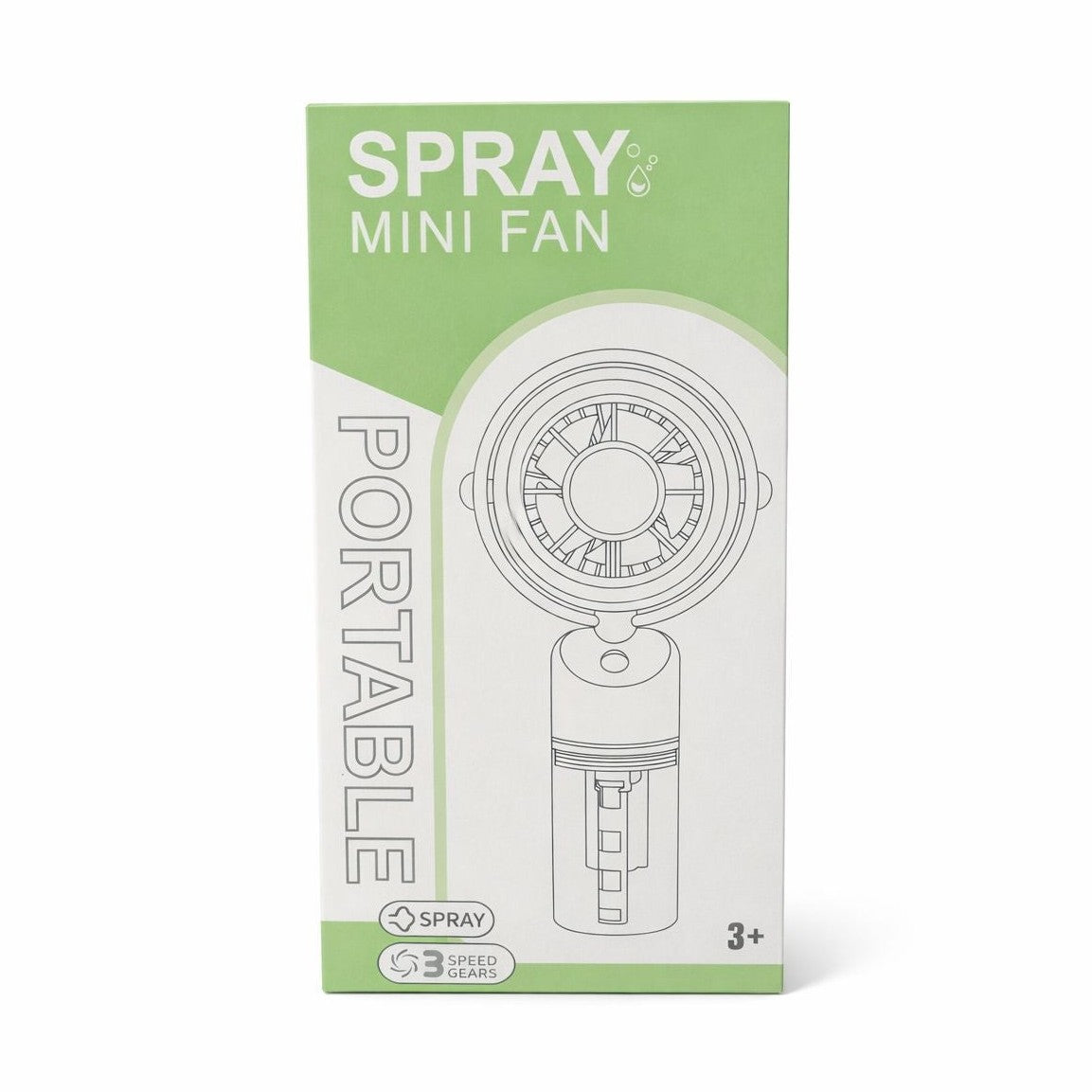 Ventilator portabil cu pulverizare apa, mini spray fan USB, 3 viteze, maro