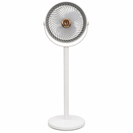 Ventilator vertical 80cm alb gri cu picior reglabil, 5 viteze, design modern