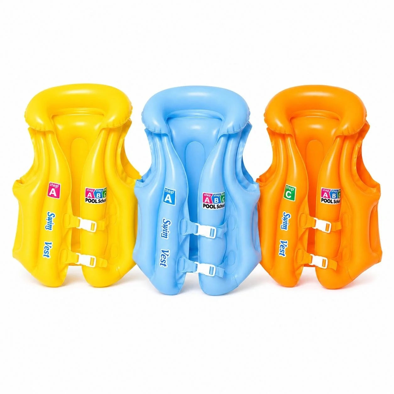 Vestă Gonflabilă de Înot pentru Copii Mărimea A, 10–20kg, Portocalie, cu Catarame Reglabile