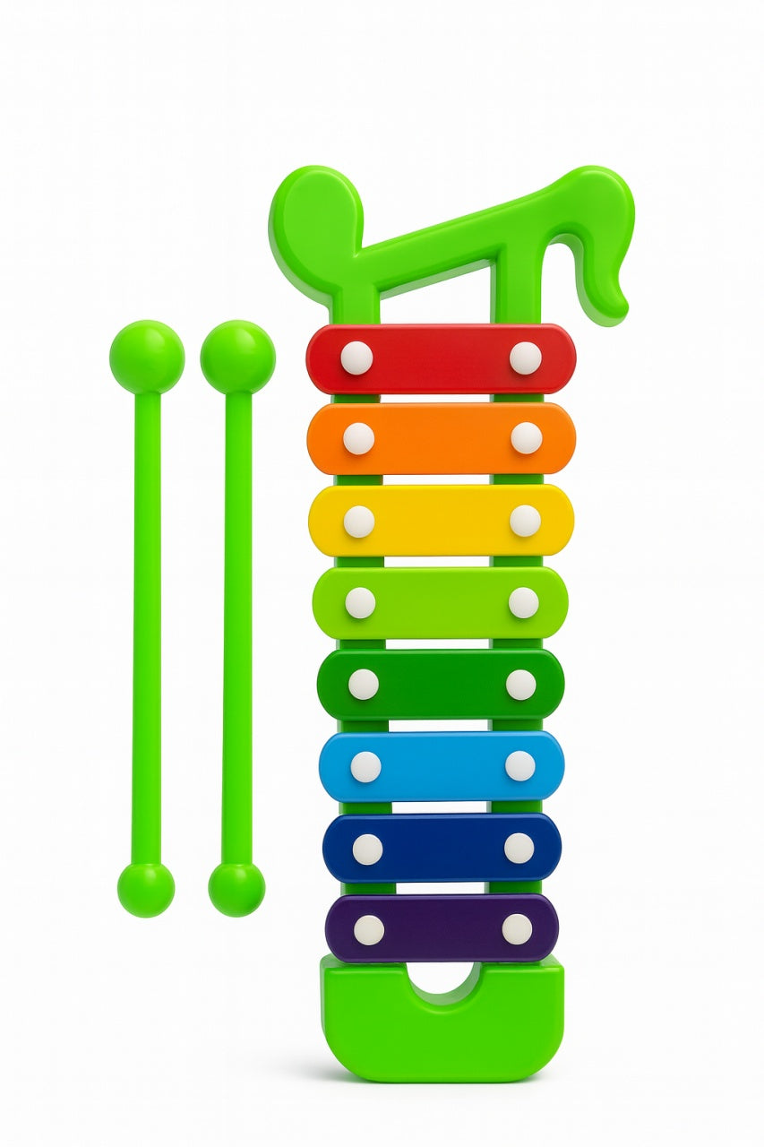 Xilofon Muzical Colorat pentru Copii , 25 cm, cu Bete Incluse