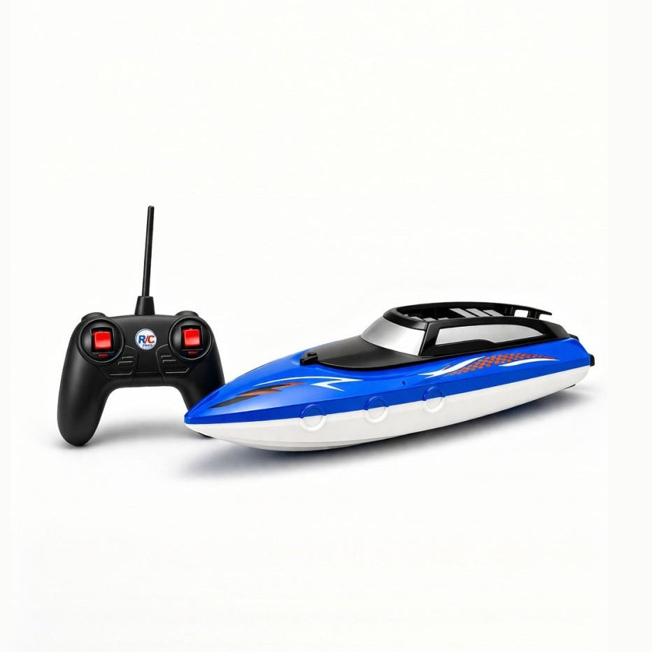 Yacht cu radiocomanda de mare viteza pentru apa design sport rosu/ albastru 34.5x12x15 cm