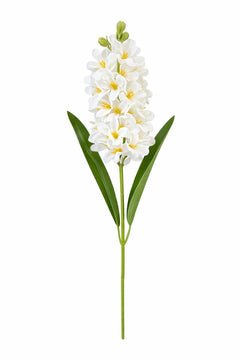 Zambila artificiala eleganta alb pur, 31 flori si 9 boboci, 75 cm