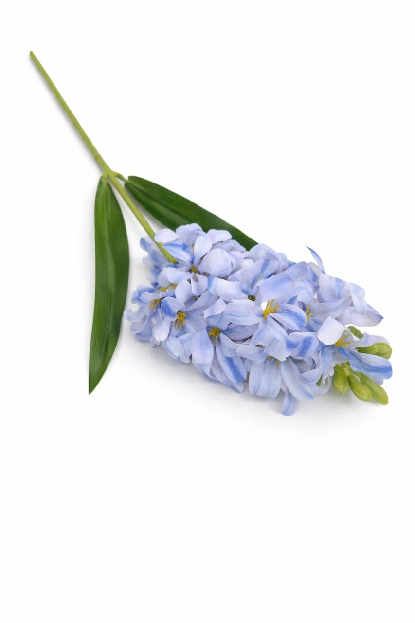 Zambila artificiala eleganta bleu-albastru, 31 flori si 9 boboci, 75 cm