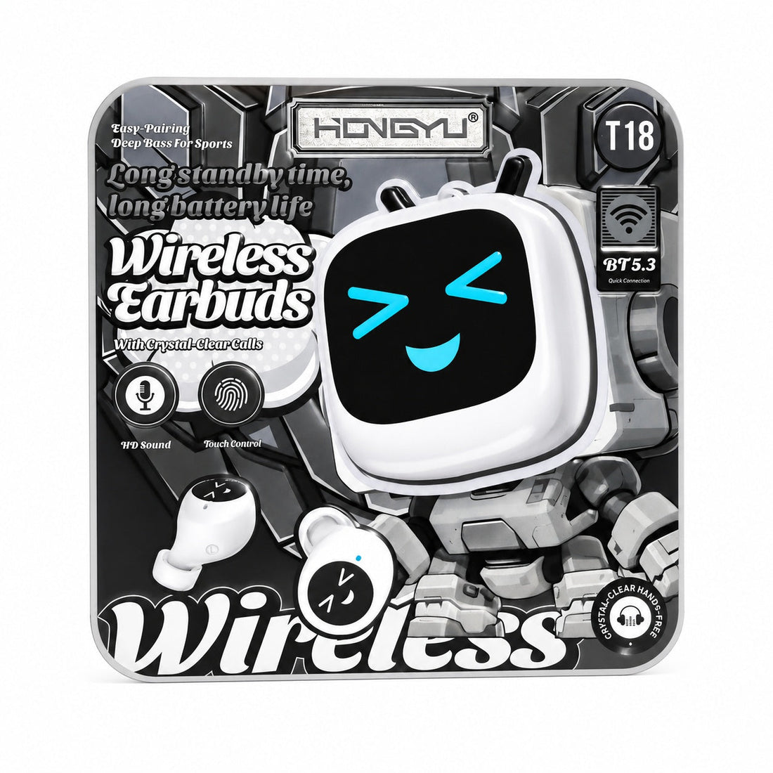 Casti wireless Bluetooth albe cu sunet HD