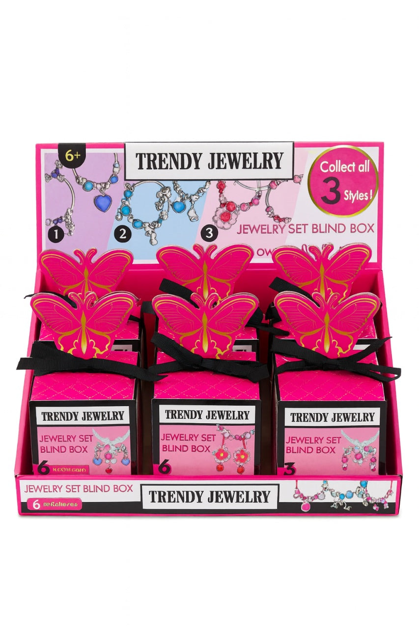 1 BUC Blind Box Set Bijuterii Pentru Fetite , Coliere Surpriza, Cutie Cadou 15x9 cm