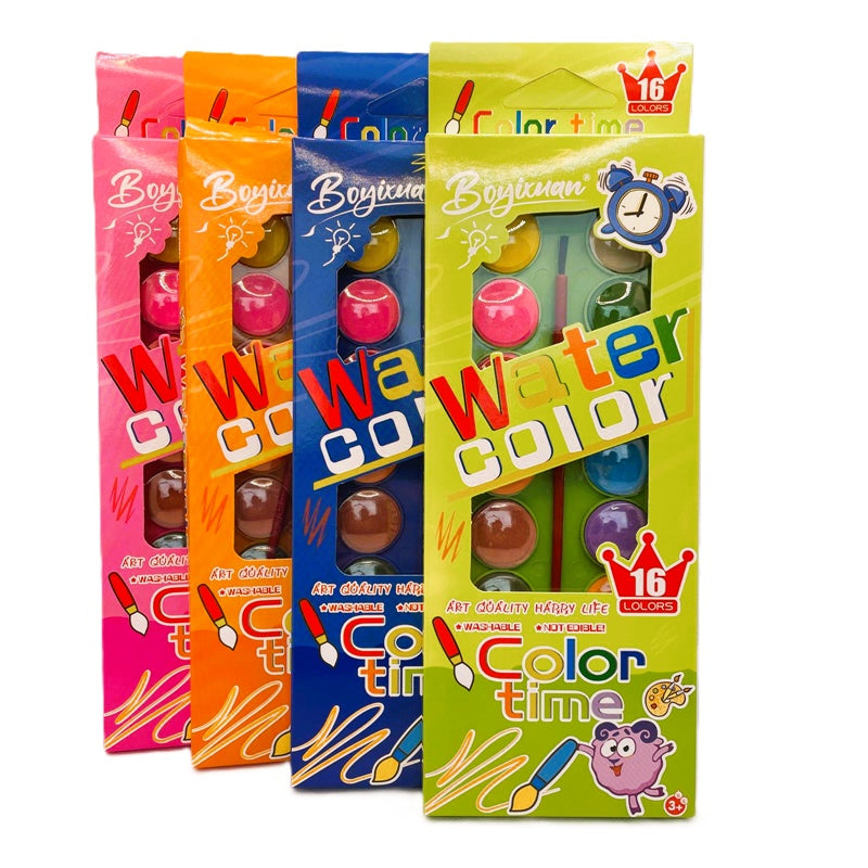 Acuarele pastila Boyixnan, 16 culori , set complet pentru pictura si creatii artistice,