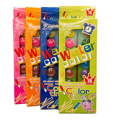 Acuarele pastila Boyixnan, 16 culori , set complet pentru pictura si creatii artistice,