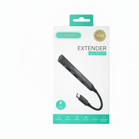 Adaptor hub Hongyu HY-EX01 USB-C Extender cu porturi USB și încărcare Type-C