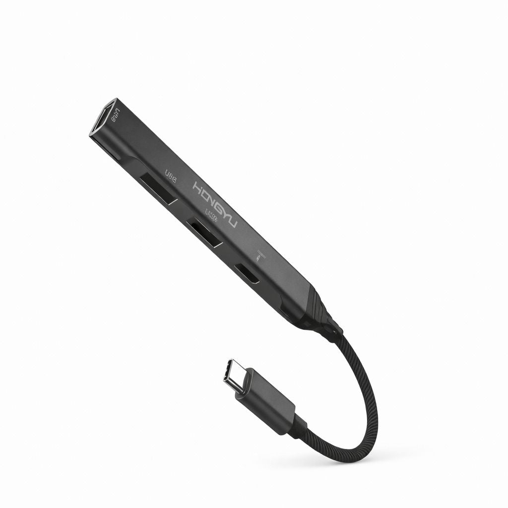 Adaptor hub Hongyu HY-EX01 USB-C Extender cu porturi USB și încărcare Type-C