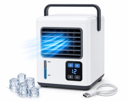 Aer conditionat portabil mini cu racire si umidificare aer, alimentare USB