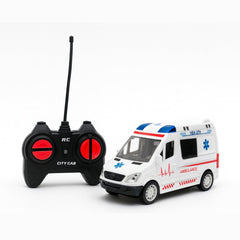Ambulanta cu radiocontrol 24x12 cm, City Car, model realist, cu telecomanda