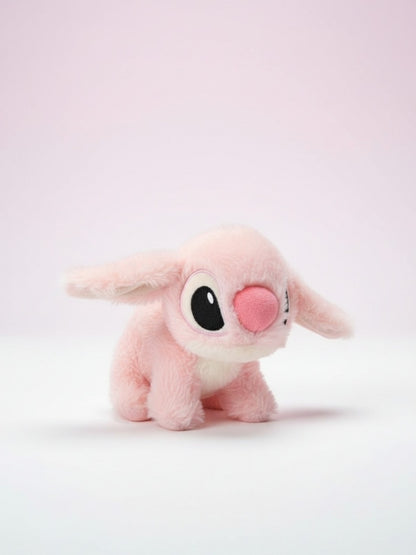 Animalut de plus interactiv roz/albastru cu sunete si mers, 18 cm