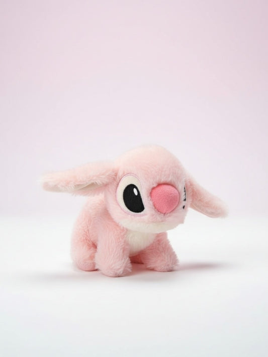 Animalut de plus interactiv roz/albastru cu sunete si mers, 18 cm