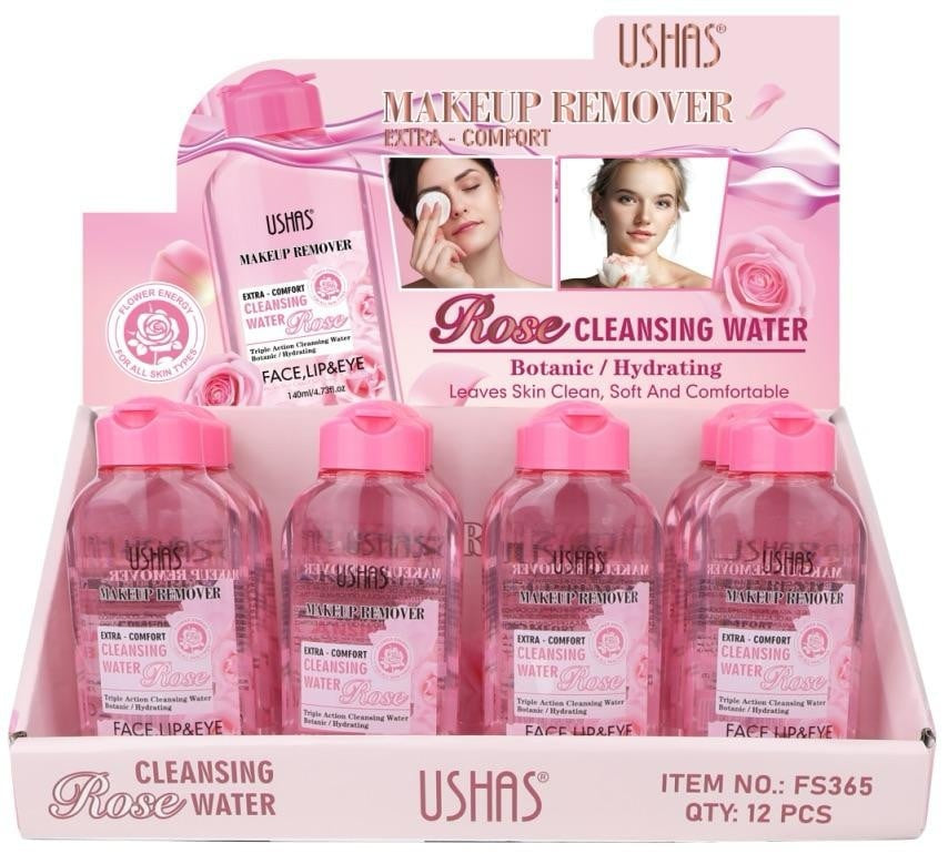 Apa Micelara USHAS Make-Up Remover Extra-Confort cu Apa de Trandafiri , 138ml pentru Curatare Delicata si Revitalizare