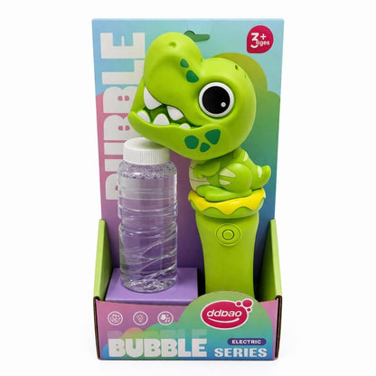 Aparat de Bule Dinozaur Verde din Plastic cu Lumină și Sunete, Model 2001A