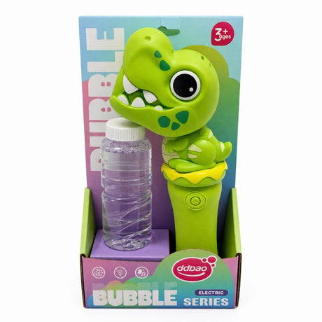 Aparat de Bule Dinozaur Verde din Plastic cu Lumină și Sunete, Model 2001A