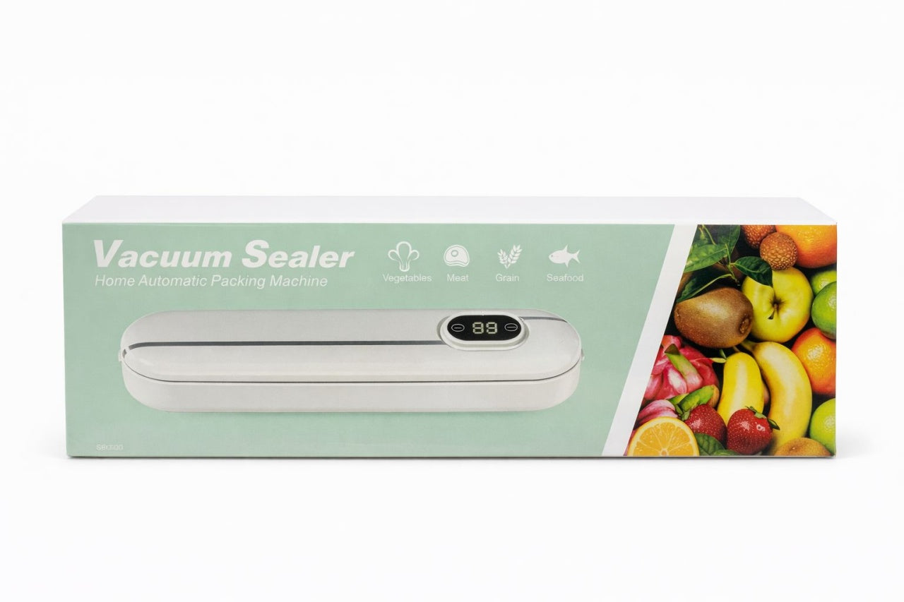 Aparat de vidat și sigilat alimente Vacuum Sealer cu afișaj digital, Verde pal