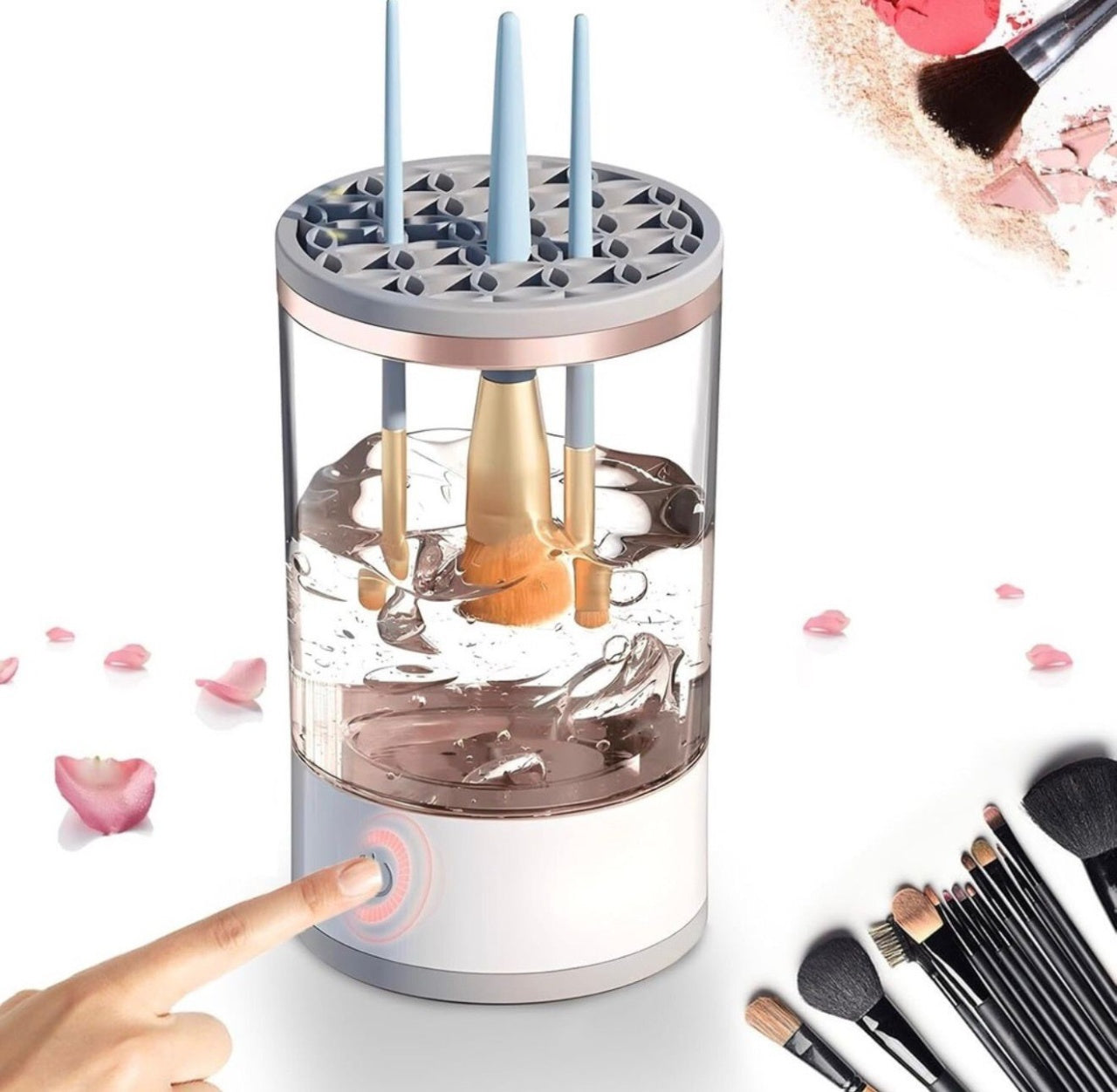 Aparat electric curatare pensule machiaj USB, dispozitiv automat pentru pensule makeup