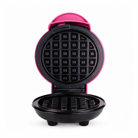 Aparat electric pentru waffles cu placi antiaderente, indicator LED, roz