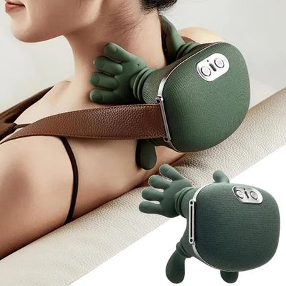 Aparat masaj cervical premium cu incalzire, masaj gat si umeri, deep kneading, portabil