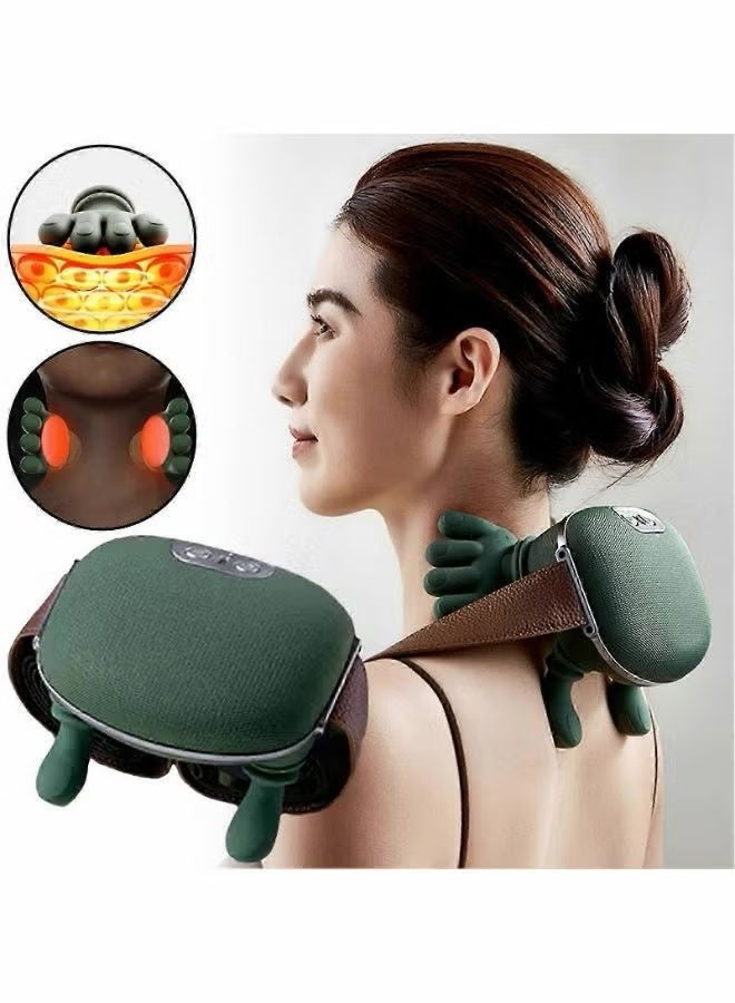 Aparat masaj cervical premium cu incalzire, masaj gat si umeri, deep kneading, portabil
