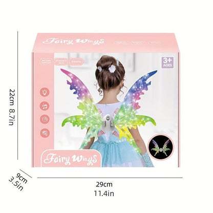 Aripi zana cu LED pentru copii, 68 cm lumini multicolore costum carnaval