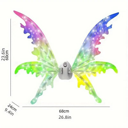 Aripi zana cu LED pentru copii, 68 cm lumini multicolore costum carnaval
