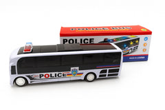 Autobuz Politie Jucarie 26x11 cm cu Lumini, Sunete si Miscare , Vehicul Interactiv pe Baterii