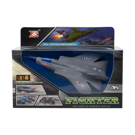 Avion de lupta de metal FIGHTER cu efecte luminoase , jucarie pentru copii 3+