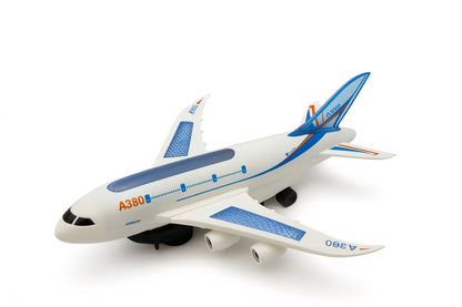 Avion Jucarie A380 cu Lumini, Sunete si Ridicare Automata , Bump Go, Model Mare pentru Copii