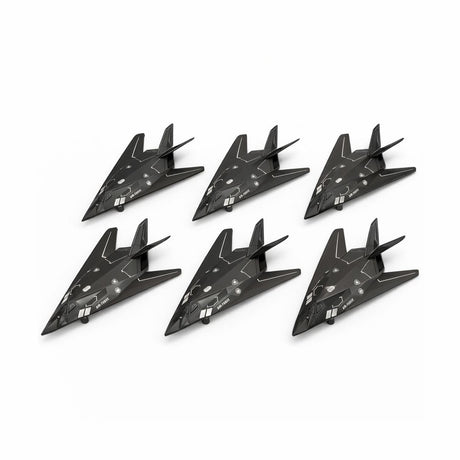 Avion stealth jucarie metalic negru cu lumini si sunete model realist 24 cm