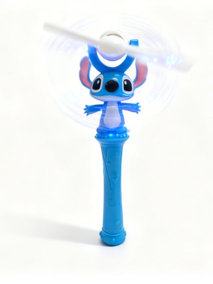 Bagheta cu elice rotativa, lumini LED si figurina albastra 30 cm