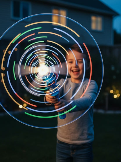 Bagheta cu elice rotativa, lumini LED si figurina albastra 30 cm