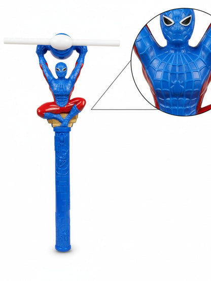 Bagheta cu elice rotativa, lumini LED si sunete, figurina albastru rosu 34 cm