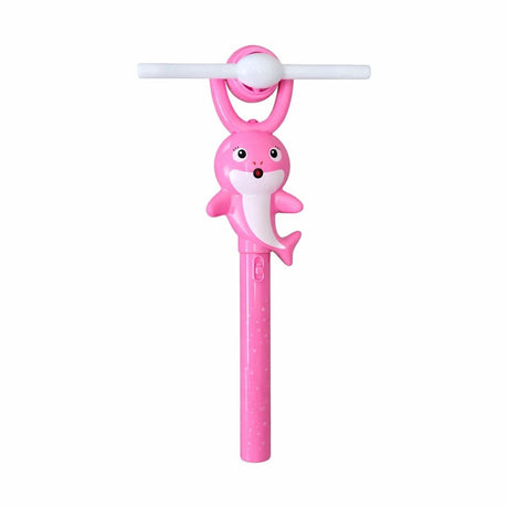 Baghetă magică cu elice rotativă și lumini, model rechin, jucărie interactivă pentru copii, Roz, 35 cm