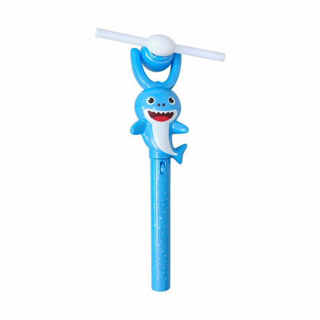 Baghetă magică cu elice rotativă și lumini, model rechin, jucărie interactivă pentru copii, Albastră, 35 cm