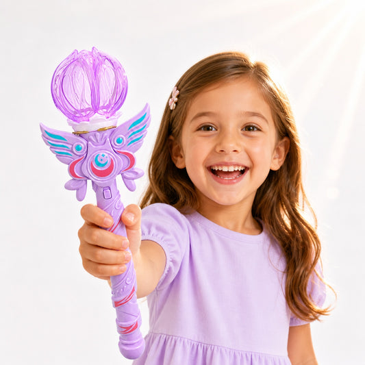 Baghetă magică cu lumini LED, mov 38 cm – jucărie copii cu efecte luminoase