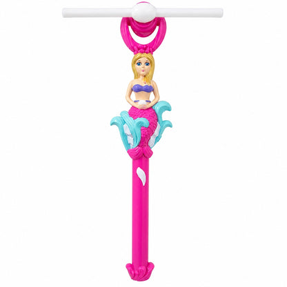 Baghetă magică cu lumini și sirenă, roz închis, 38 cm – jucărie copii cu elice rotativă