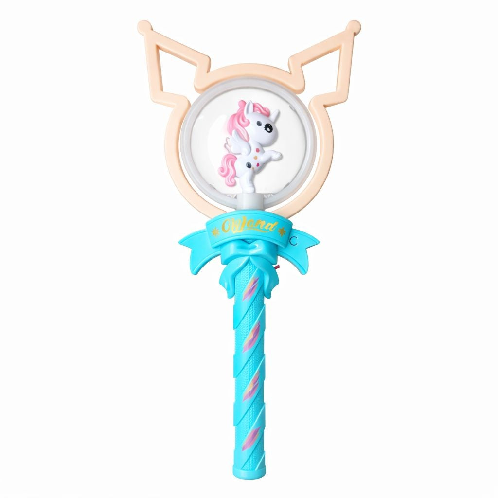 Baghetă Magică pentru Copii, Jucărie Interactivă din Plastic, Design Unicorn, Albastru,42 cm