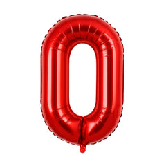 Balon folie cifra 0 rosu, 35 cm, pentru aniversari si petreceri, 1 buc