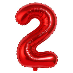 Balon folie cifra 2 rosu, 35 cm, pentru aniversari si petreceri, 1 buc