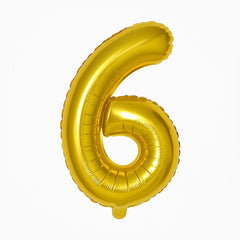 Balon folie cifra 6 auriu, 35 cm, pentru aniversari si petreceri, 1 buc