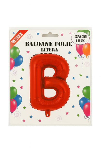 Balon folie litera B rosu 35 cm, decor aniversari si petreceri, 1 buc