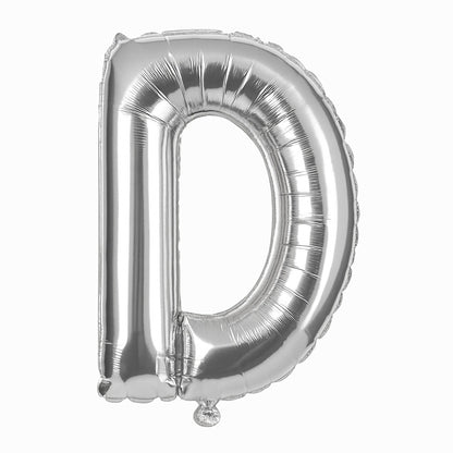 Balon folie litera D argintiu 35 cm, decor petreceri si aniversari, 1 buc