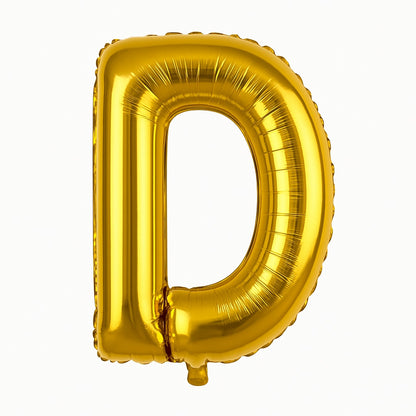 Balon folie litera D auriu 35 cm, decor aniversari si petreceri, 1 buc