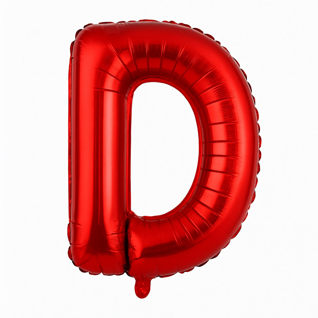 Balon folie litera D rosu 35 cm, decor aniversari si petreceri, 1 buc