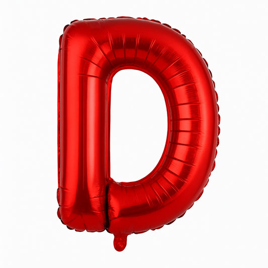 Balon folie litera D rosu 35 cm, decor aniversari si petreceri, 1 buc