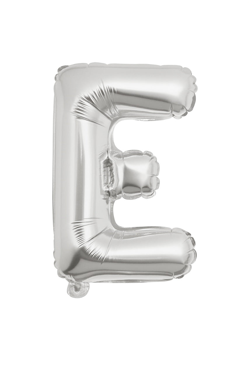 Balon folie litera E argintiu 35 cm, decor aniversari si petreceri, 1 buc