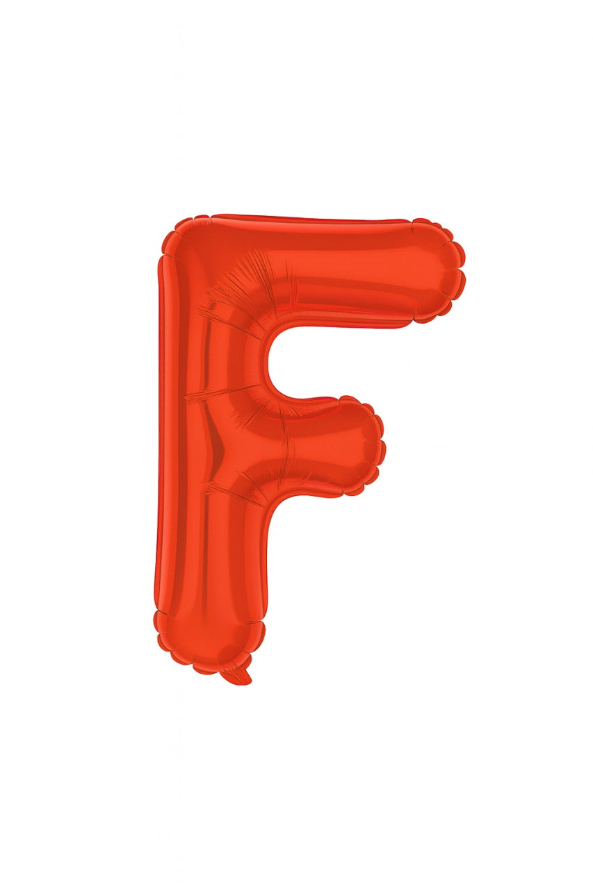 Balon folie litera F rosu, 35 cm, decor aniversar si petreceri, 1 buc